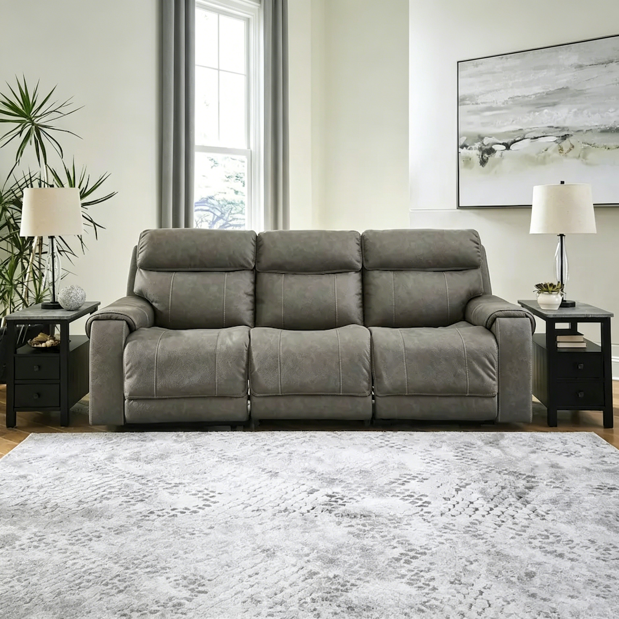 Canapé inclinable électrique gris