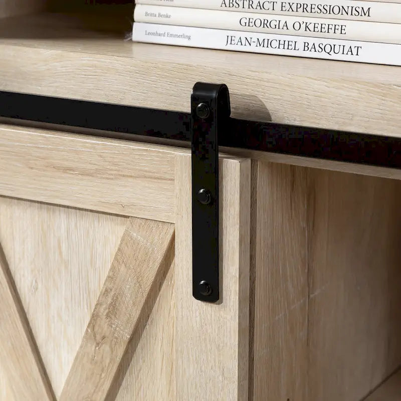 Meuble TV haut avec portes coulissantes façon grange