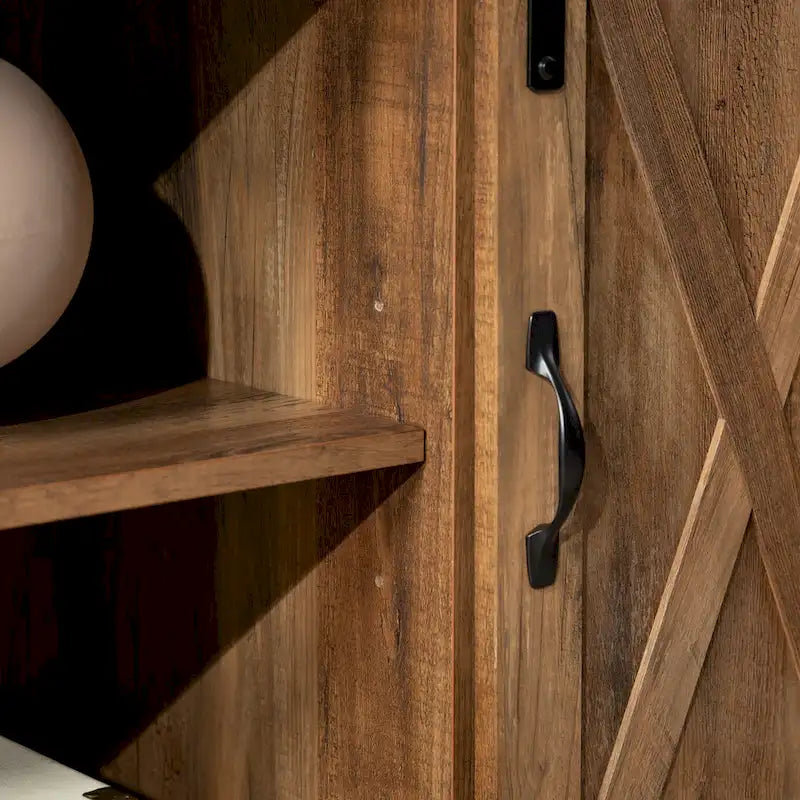 Meuble TV haut avec portes coulissantes façon grange