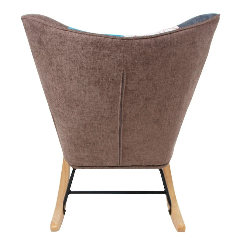 Fauteuil à bascule en tissu de style milieu de siècle