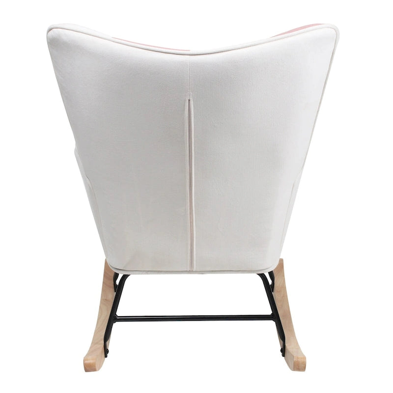 Fauteuil à bascule en tissu de style milieu de siècle