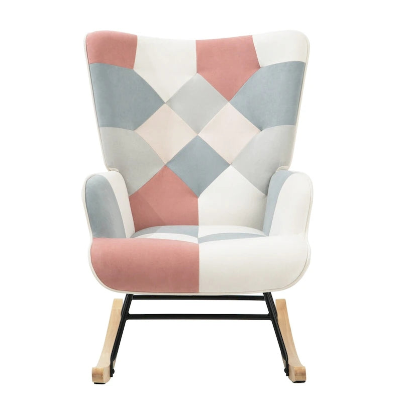 Fauteuil à bascule en tissu de style milieu de siècle