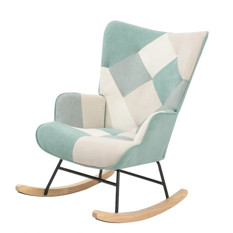 Fauteuil à bascule en tissu de style milieu de siècle