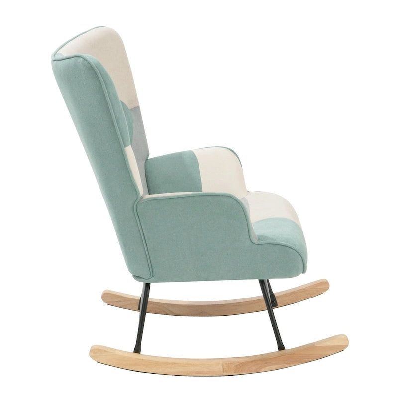 Fauteuil à bascule en tissu de style milieu de siècle