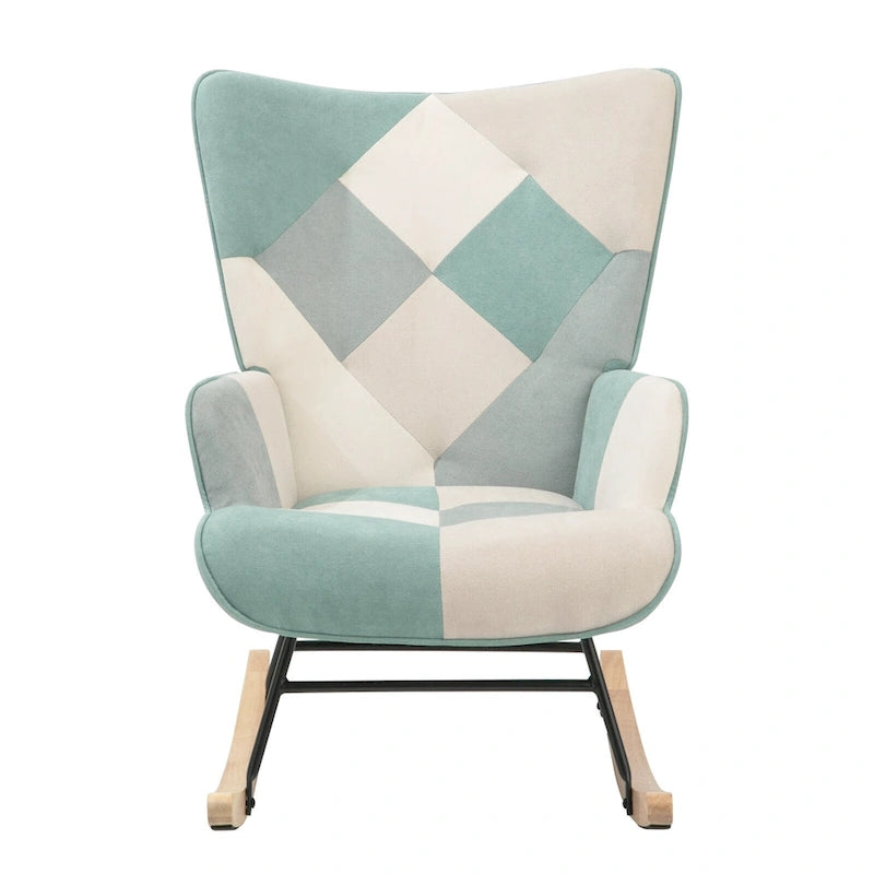Fauteuil à bascule en tissu de style milieu de siècle