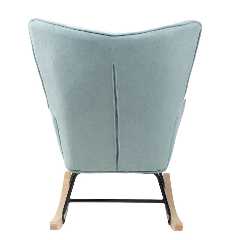 Fauteuil à bascule en tissu de style milieu de siècle