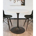 Table à manger ronde en marbre avec piètement en fer