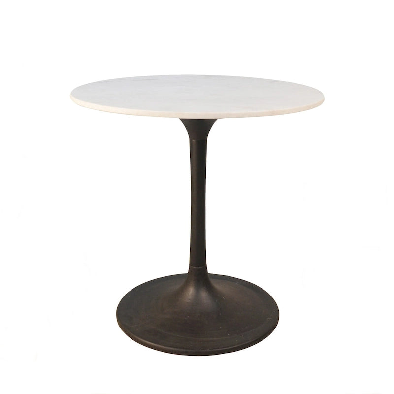Table à manger ronde en marbre avec piètement en fer