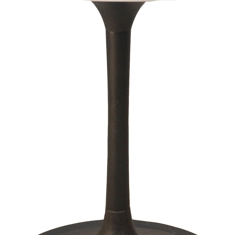 Table à manger ronde en marbre avec piètement en fer