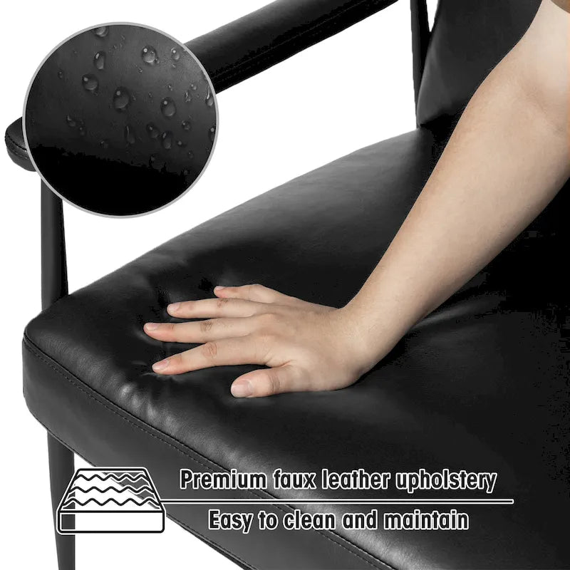 Fauteuil en similicuir Mid-Century Modern