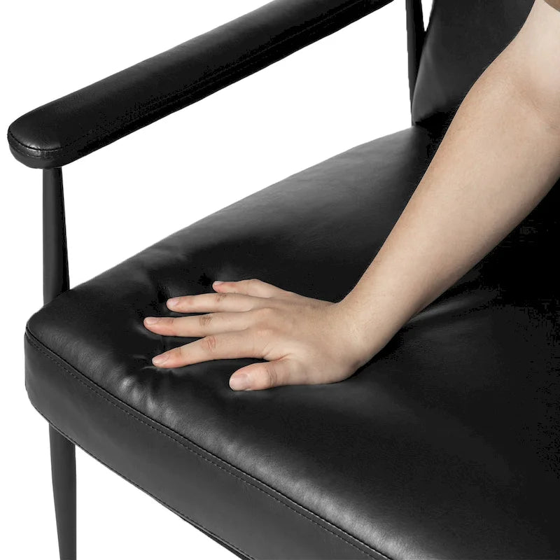 Fauteuil en similicuir Mid-Century Modern