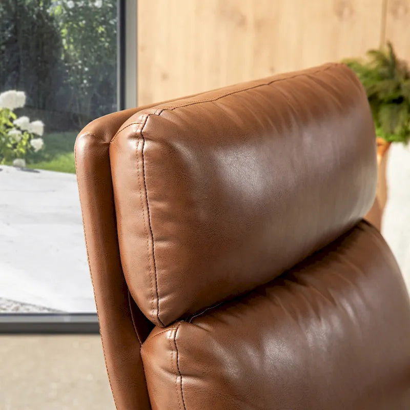 Fauteuil en similicuir Mid-Century Modern