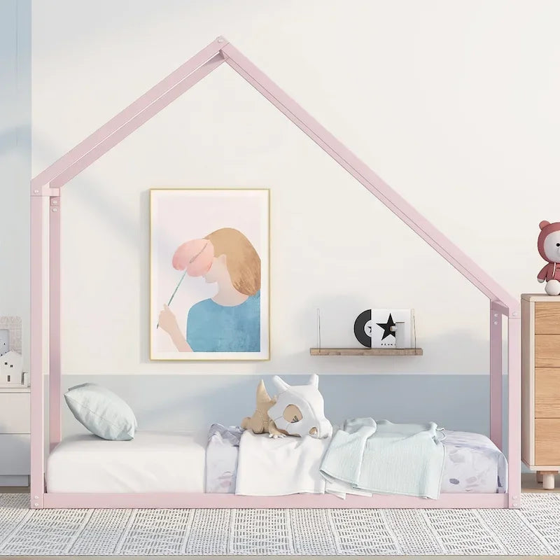 Lit cabane en métal pour enfant de taille double