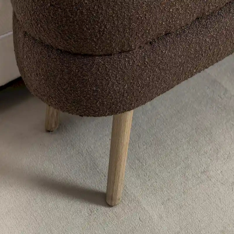 Storage ottoman with wooden legs