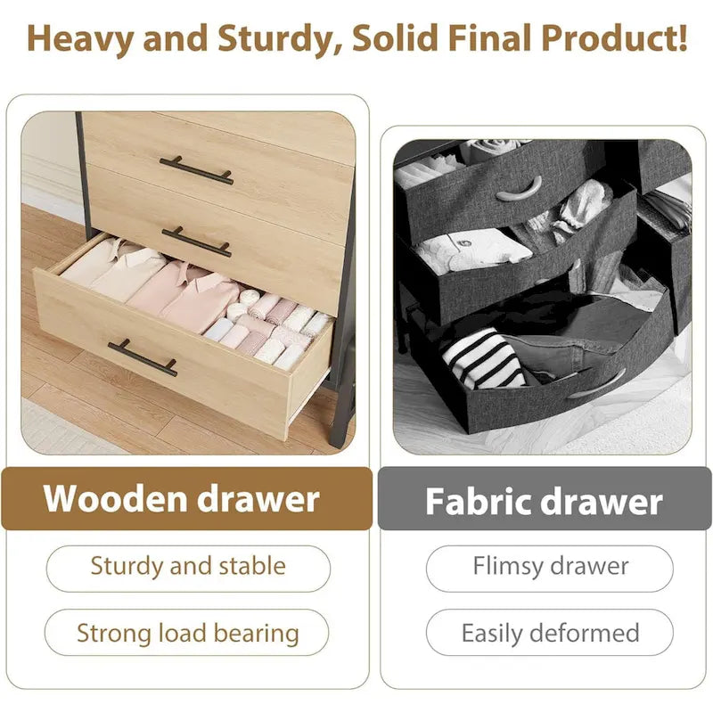 Commode haute autoportante 4+2 tiroirs pour chambre à coucher