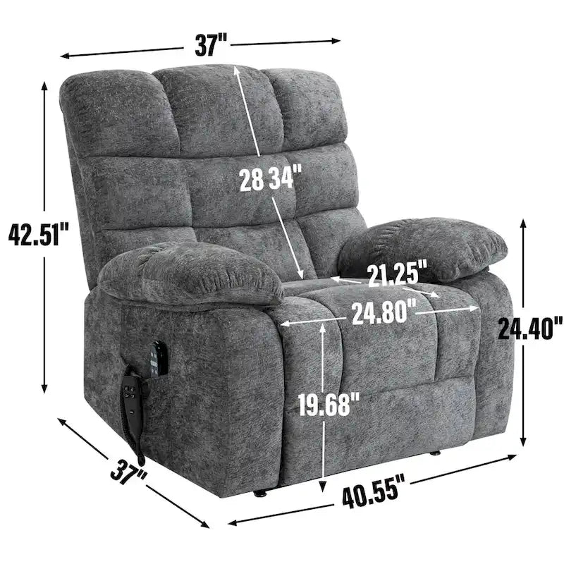 Fauteuil inclinable électrique de massage et chauffant à deux moteurs