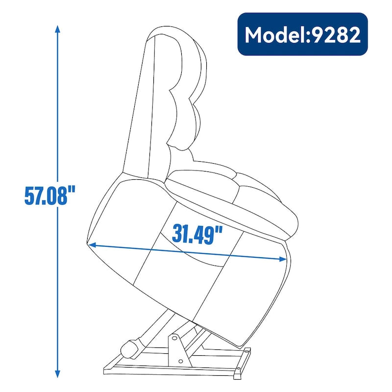 Fauteuil inclinable électrique de massage et chauffant à deux moteurs