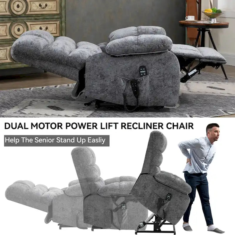 Fauteuil inclinable électrique de massage et chauffant à deux moteurs