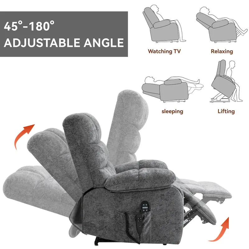 Fauteuil inclinable électrique de massage et chauffant à deux moteurs