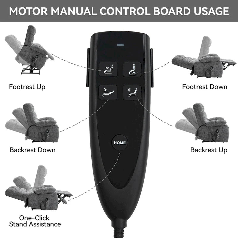 Fauteuil inclinable électrique de massage et chauffant à deux moteurs