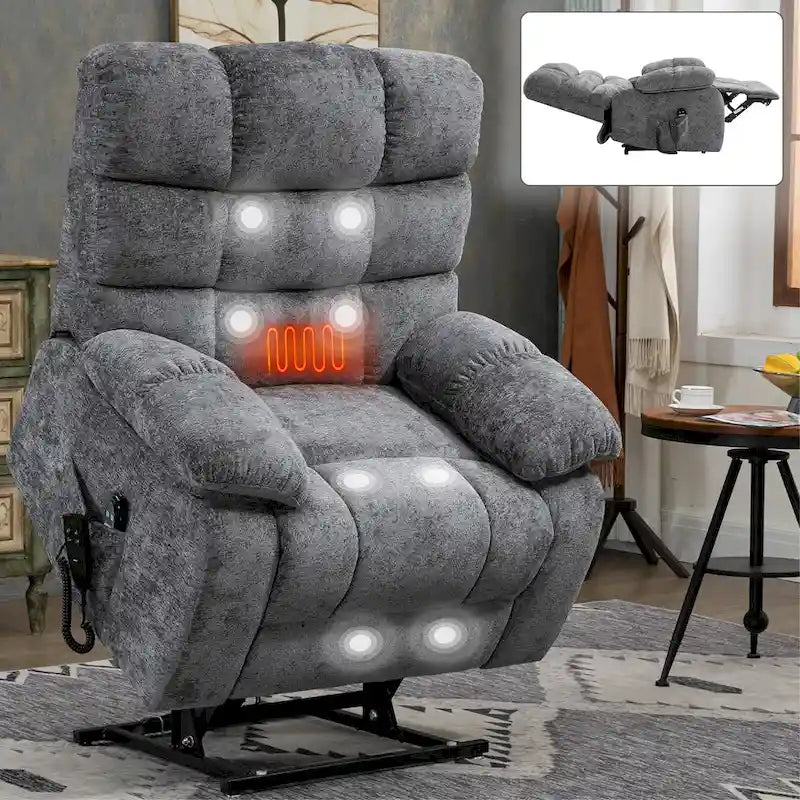 Fauteuil inclinable électrique de massage et chauffant à deux moteurs