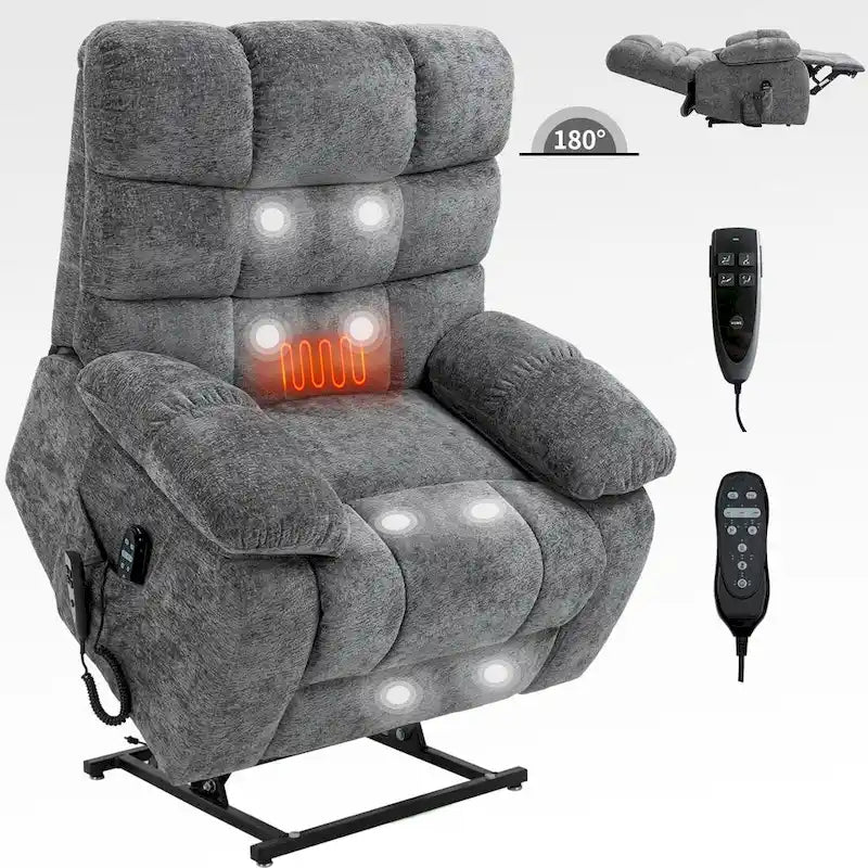 Fauteuil inclinable électrique de massage et chauffant à deux moteurs