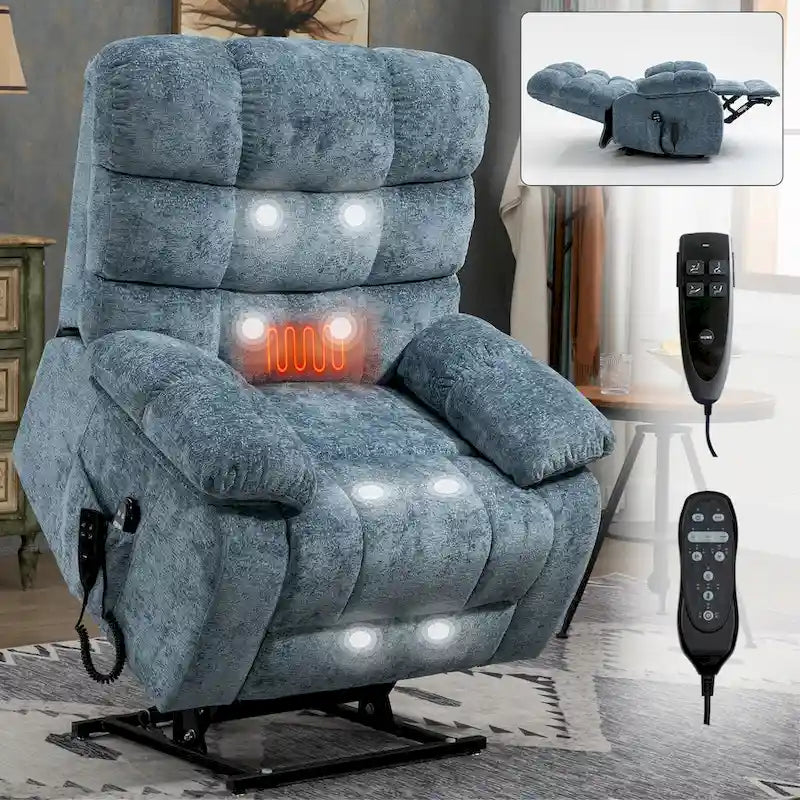 Fauteuil inclinable électrique de massage et chauffant à deux moteurs