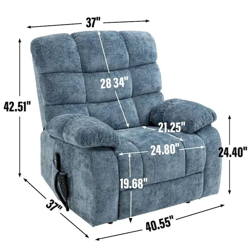 Fauteuil inclinable électrique de massage et chauffant à deux moteurs