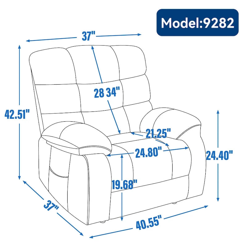 Fauteuil inclinable électrique de massage et chauffant à deux moteurs