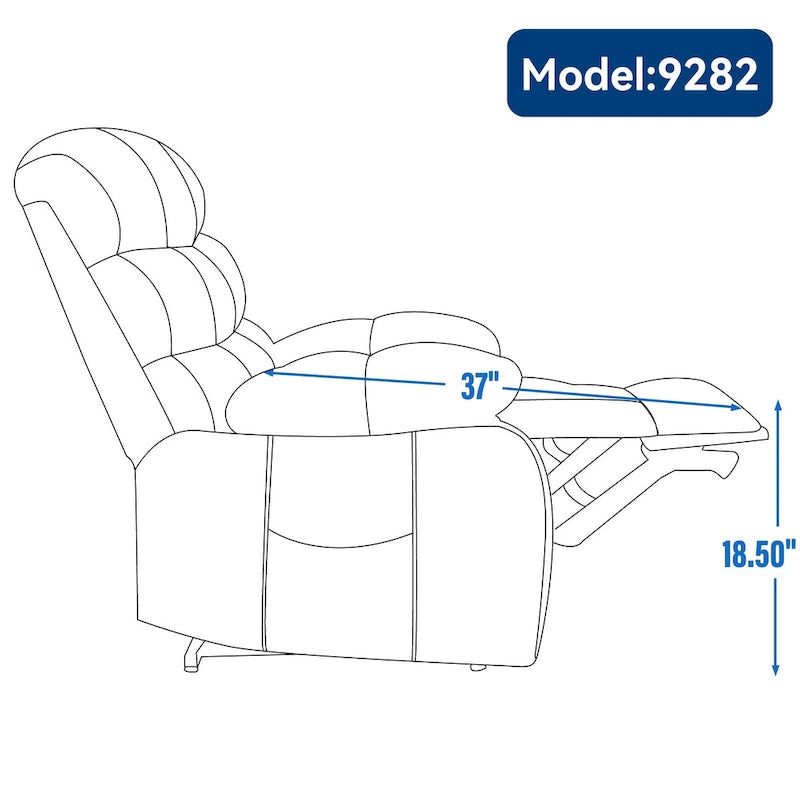 Fauteuil inclinable électrique de massage et chauffant à deux moteurs