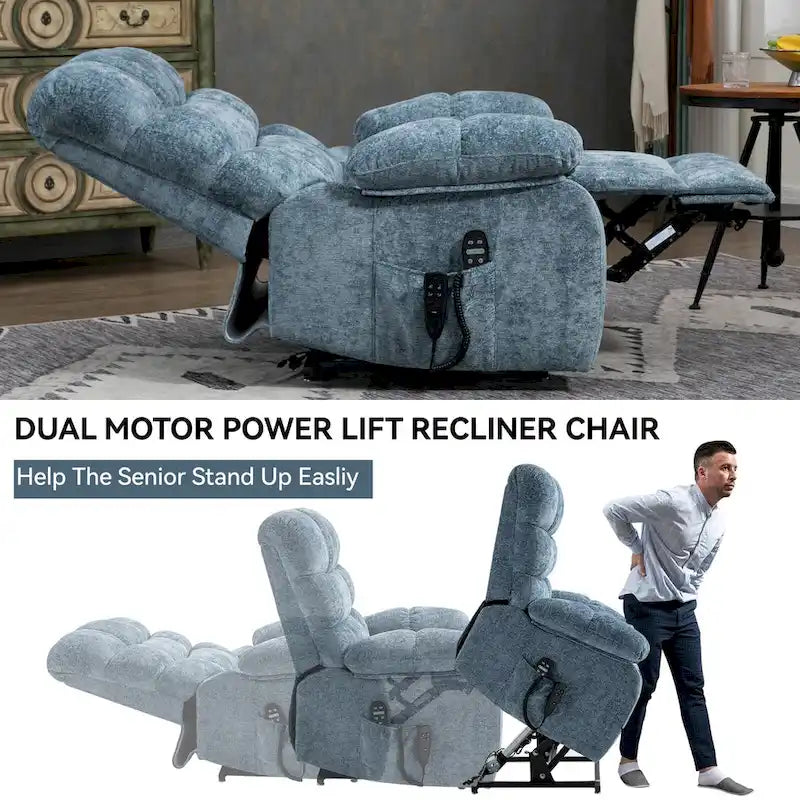 Fauteuil inclinable électrique de massage et chauffant à deux moteurs