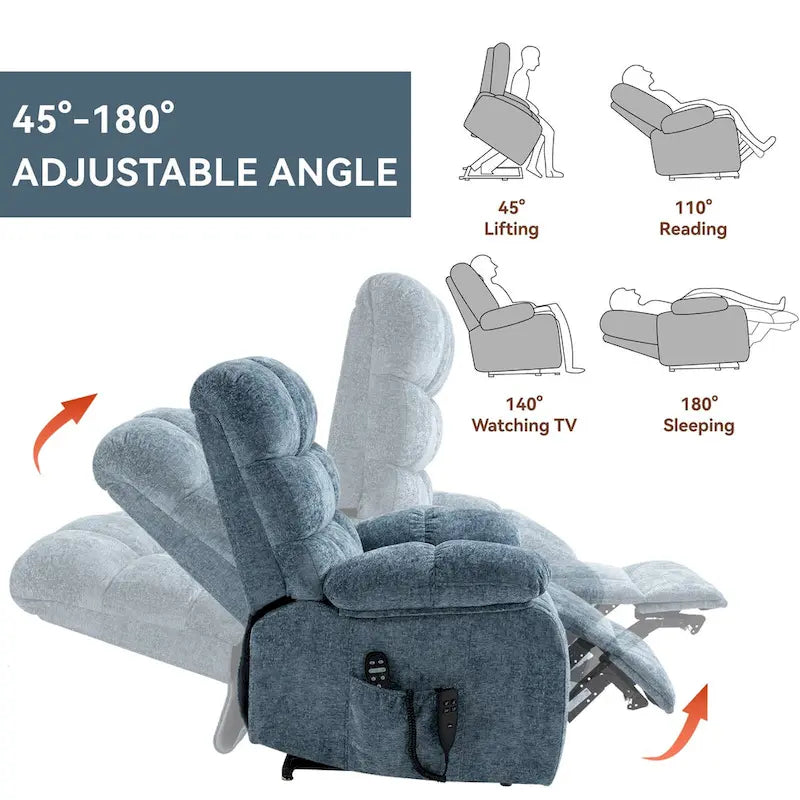 Fauteuil inclinable électrique de massage et chauffant à deux moteurs
