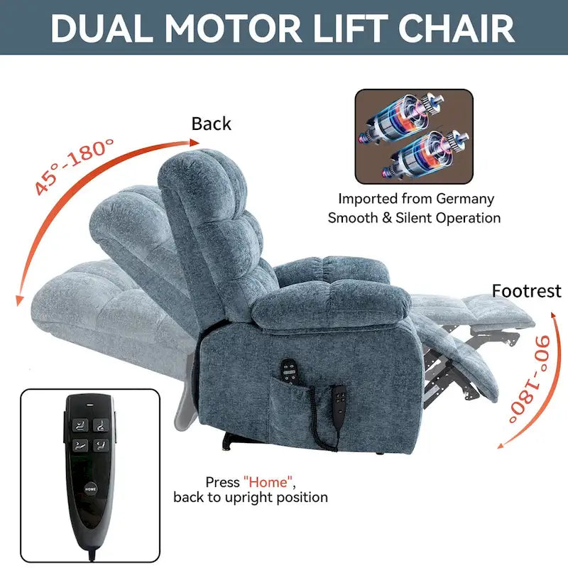 Fauteuil inclinable électrique de massage et chauffant à deux moteurs