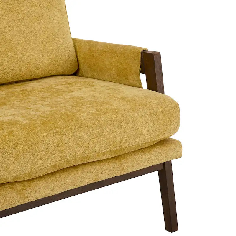 Fauteuil en velours jaune