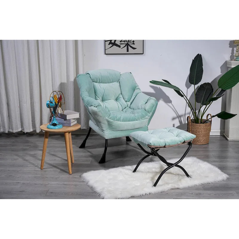 Green 22.35 Tufted Lounge Chair with Side Pocket