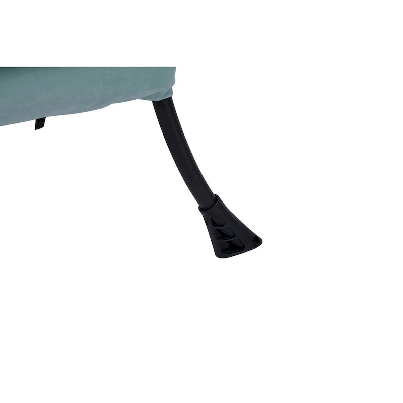 Fauteuil capitonné vert avec poche latérale