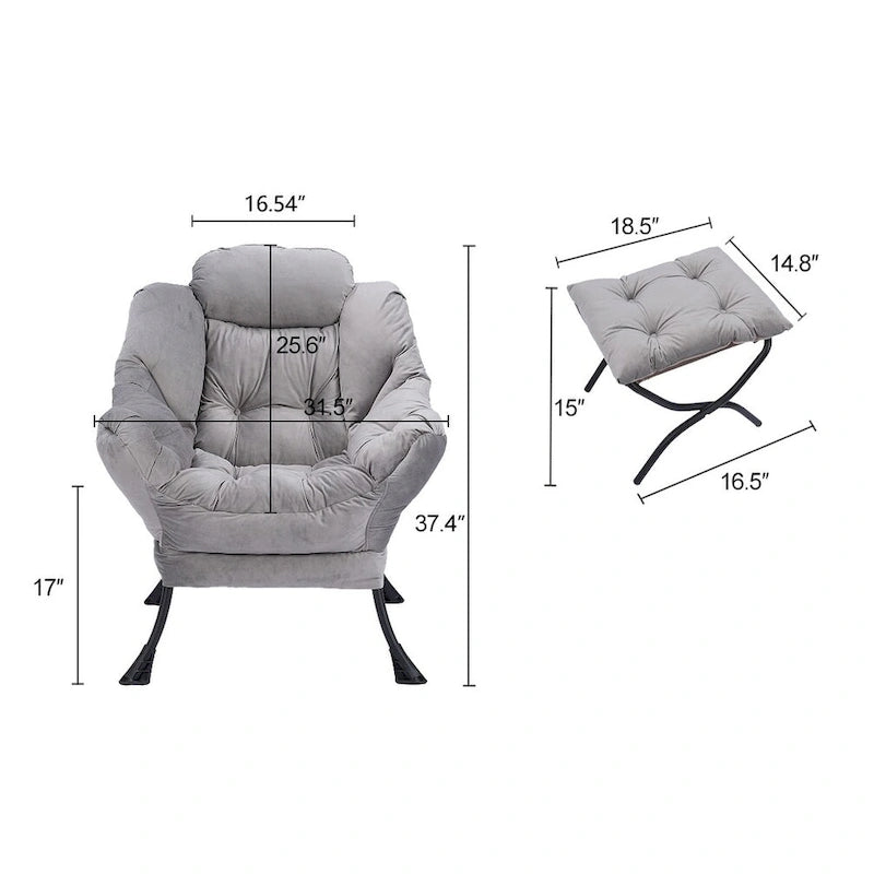 Fauteuil capitonné vert avec poche latérale