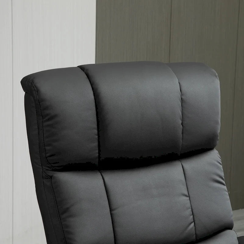 Fauteuil inclinable pivotant à dossier haut avec pouf
