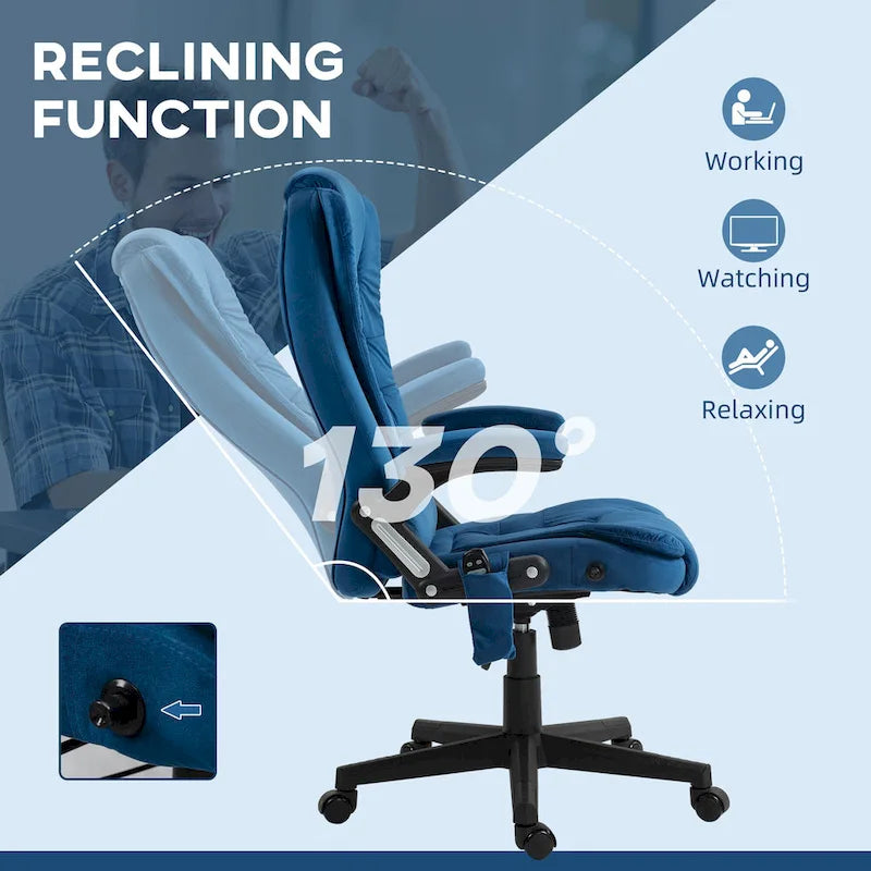 Fauteuil inclinable pivotant à dossier haut avec pouf