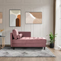 Chaise longue capitonnée en velours rose