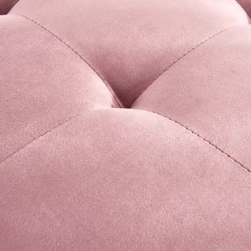 Chaise longue capitonnée en velours rose
