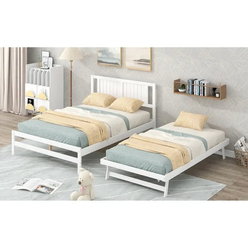 Lit plateforme moderne pleine grandeur en pin