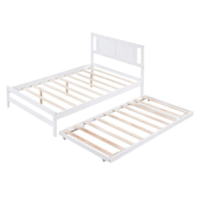Lit plateforme moderne pleine grandeur en pin