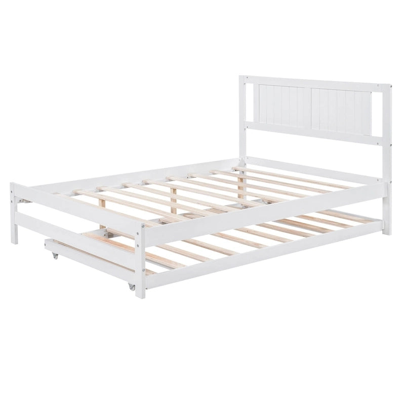 Lit plateforme moderne pleine grandeur en pin