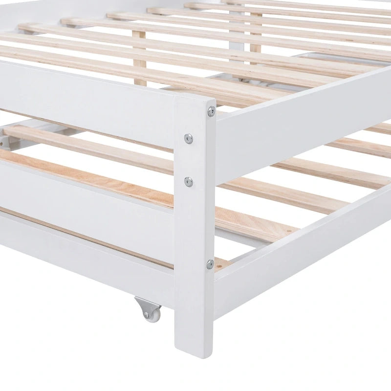 Lit plateforme moderne pleine grandeur en pin