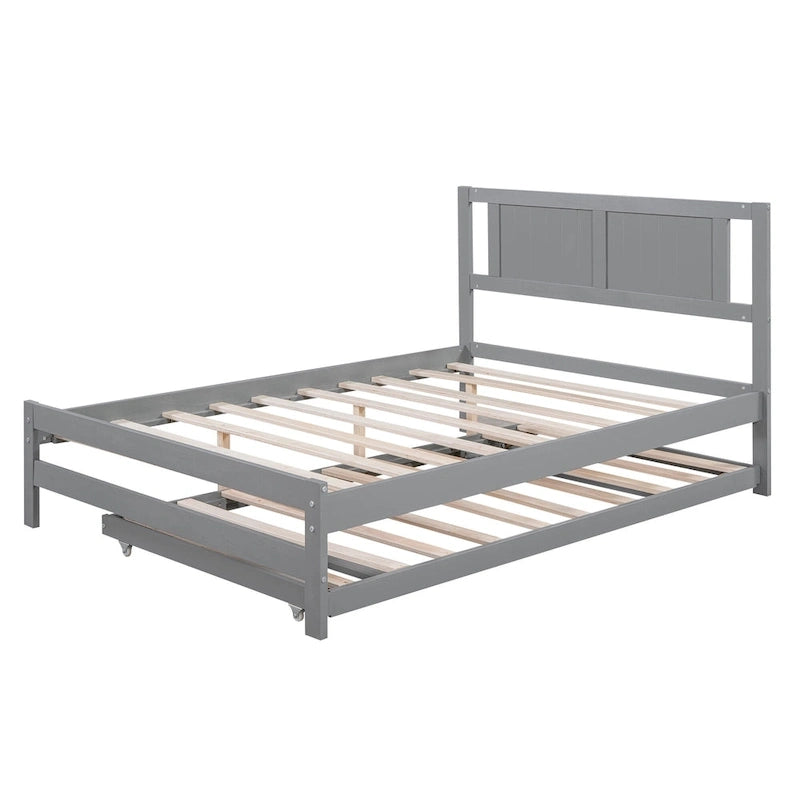 Lit plateforme moderne pleine grandeur en pin