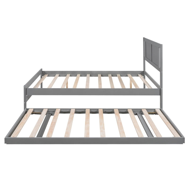 Lit plateforme moderne pleine grandeur en pin
