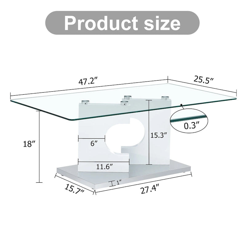 Table basse rectangulaire moderne