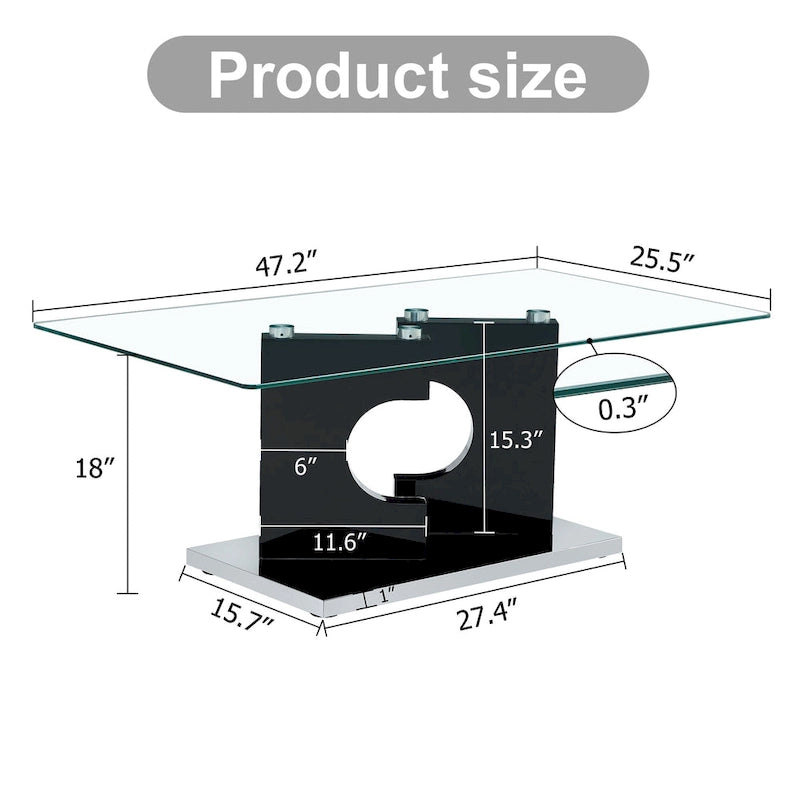 Table basse rectangulaire moderne