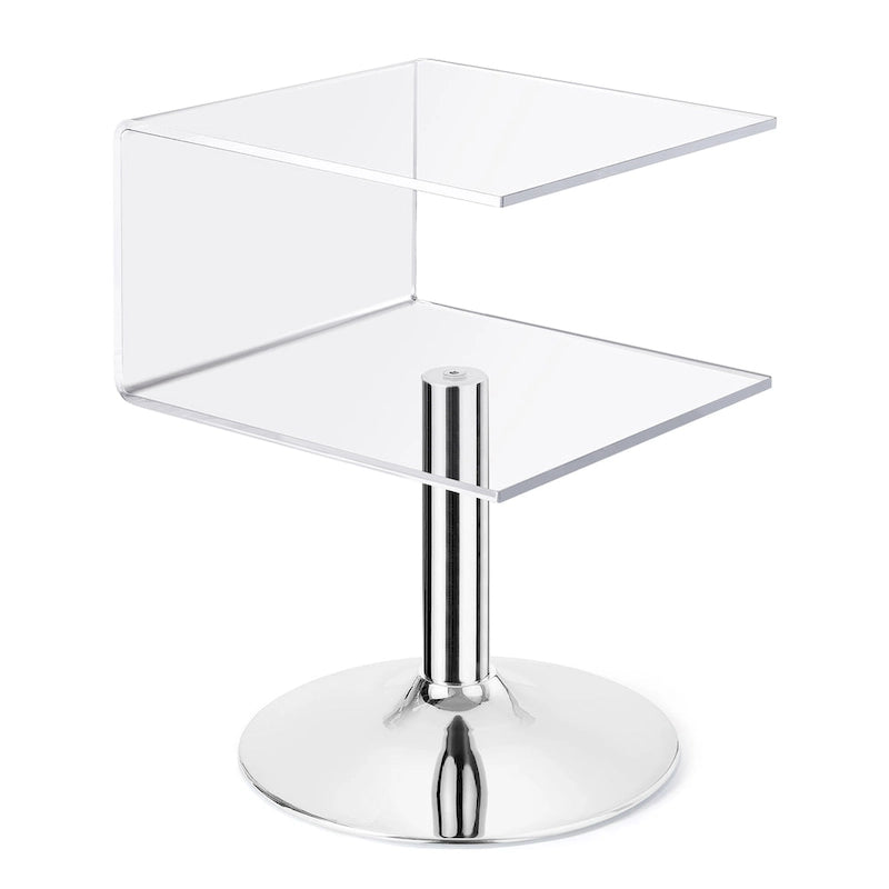 Table d'appoint en acrylique moderne transparente Table de chevet en forme de C